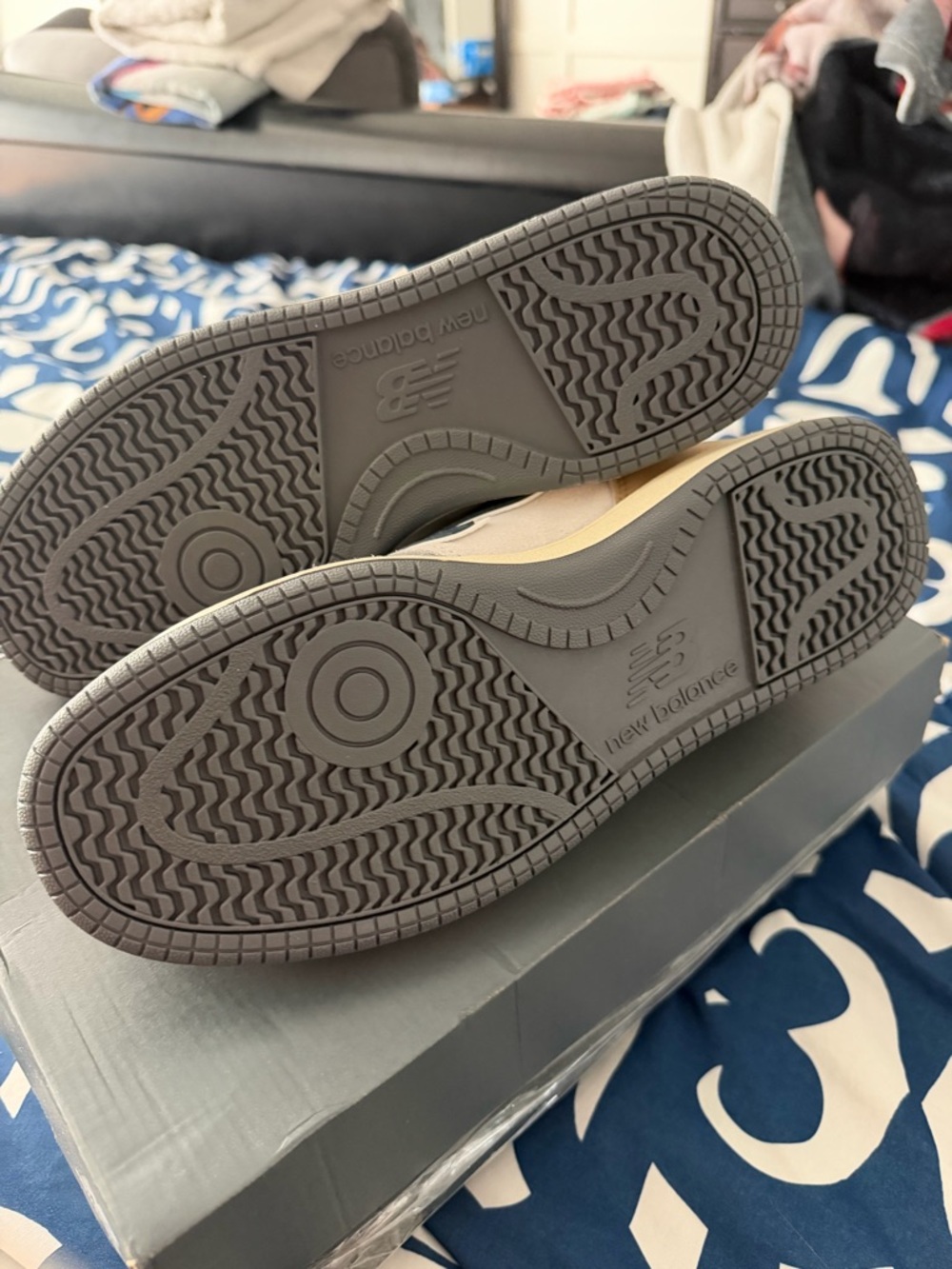 New Balance Men’s Gray, Tan & Navy Low-Top Sneakers - Picture 5 of 5